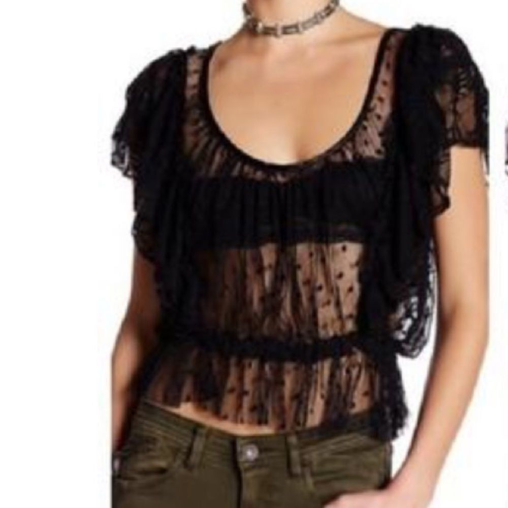 NWT Free People Sweet Surprise Lace Blouse - Picture 6 of 10